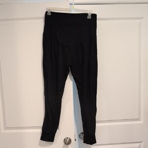 Maternity Black High-Waisted Joggers